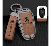 ALINZO Lega, Custodie per Chiavi Auto, Portachiavi con Telecomando, Portachiavi, Accessori Decorativi, per Peugeot 408 308 508 2008 5008 3008 4008 508L,Matte-Brown-a