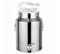 aliooila Tanica Acciaio Inox per Olio con Rubinetto Latte da per Olio Coperchio Sigillato E Maniglia per Vino/Olio da Cucina/Latte/Cereali(Capacity,48L)