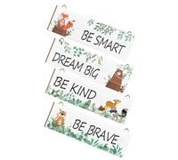 Alipis 1 Set cameretta camerette Wall Decoration Decorazione con Citazioni Soggiorni Adesivi incorniciato Carte motivazionali Telaio Decorazione Domestica Decorazioni sospese in Legno MDF