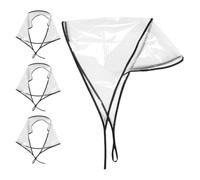 Alipis 1 Set Cappello Antipioggia Pieghevole Trasparente in Pe con Visiera 4 Pezzi