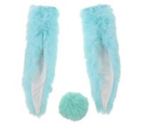 Alipis 1 set di decorazioni per casco a forma di coniglio: orecchie e code di coniglio in peluche per casco - Accessori kawaii per coniglietti, decorazioni per motociclette per donne.