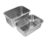 Alipis 1 set di scolapasta da cucina con ciotola, per il lavaggio di frutta e verdura, per alimenti a doppio, contenitore per la conservazione e bacinella di scarico