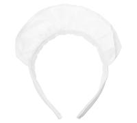 Alipis 1 x Serra testa da donna, per acconciatura, a forma di pipistrello, bianco, largo, pizzo, volant in plastica, tessuto antiscivolo, accessorio per travestimenti, feste di compleanno, Halloween