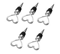 Alipis 10 Pezzi Wine Bottle Stoppers - Tappo di Bottiglia Vino a Forma di Cuore in Zinco, Accessori per Festa, Decorazioni Tavola per Matrimonio, Cena Romantica e Party Bar 4.1 in x 1.7 in