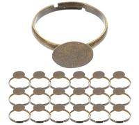 Alipis 100 Pezzi Basi Anelli Regolabili in Lega Grezza Vassoio per Castoni Supporti Piatti per Anelli Fai da Te Accessori per Creazione Gioielli Artigianali a Casa