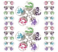 Alipis 100 pezzi Charms Palla di Vetro per Collane e Bracciali Te Pendenti Colorati per Gioielli Orecchini e Portachiavi Creativo con Fiori Secchi Sicuri e Resistenti