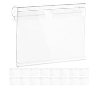 Alipis 100 pezzi Porta etichette per scaffali al dettaglio - Clip per cartellini dei prezzi in plastica trasparente - Porta etichette per scaffali di supermercati, metallici, scaffalature a gondola