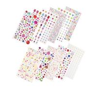 Alipis 11 fogli Adesivi Piccoli Autoadesivi Rotondi per Scrapbooking e Decorazioni Corpo Cristalli Resistenti e Brillanti per Unghie e Cover Cellulare