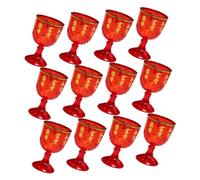 Alipis 12 Pezzi Bicchieri Plastica Rossi 40ml per Matrimoni Tazze da Liquore Tradizionali Scritte Augurali per Feste e Ricevimenti