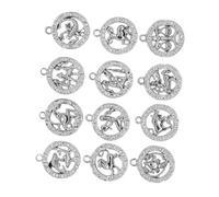 Alipis 12 pezzi Ciondoli Pendenti Zodiaco in Lega Argento per Collane Te Creativo di Gioielli Simbolici per Regalo e Bomboniere Compleanno Donna