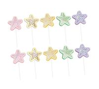 Alipis 12 pezzi Decorazioni Torta Compleanno Topper Stelle Brillanti Colorate Carte Inserite per Dolci e Feste Decorazione Dessert per Party e Foto