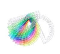 Alipis 12 pezzi Grandi Goniometri Trasparenti Colorati in Plastica Semicircolari Strumenti di Misura per Scuola Superiore Righelli Angolari Resistenti e Versatili per Disegno e Geometria