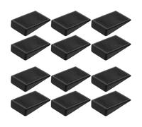 Alipis 12 Pezzi Livellatori per Mobili in Plastica Rigida Neri, Cunei Antiscivolo per Gambe di Tavoli, Sedie e Divani, Estensori di Altezza per Pavimenti Irregolari, Supporto Stabile