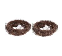 Alipis 12 Pezzi Nido Artificiale di Rattan per Uccelli Uova, Decorazione | Set Decorativo per Pasqua e Feste, Schiuma Leggera, per Negozio e Bar, Ornamento Scenografico