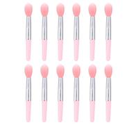 Alipis 12 pezzi Pennelli per Rossetto in Silicone Portatili Applicatori Trasparenti e Rosa Compatti e Facili da Trasportare per Uso Professionale Viaggio e Trucco Quotidiano
