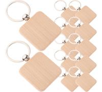 Alipis 12 Pezzi Portachiavi in Legno Grezzo Fai da Te Anelli Dischi di Legno per Incisione e Ornamenti Artigianali Forniture per Lavori Creativi e Decorazioni Personalizzate