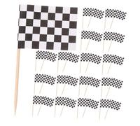 Alipis 120 pezzi Bandierine da Corsa Miniatura Stuzzicadenti Decorativi per Torte Cocktails e Frutta per Tema Racing Compleanni e Celebrazioni