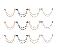 Alipis 12pezzi Fermagli Magnetici Per Orlo Di Camicia Clip Magnetiche in Metallo Con Catena Per Abiti Da Donna Fermaglio Per Bottone Magnetico Spille Magnetiche Per Cardigan e Scialli Cli