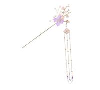 Alipis 1pezzi Bastoncino per Capelli in Forcina Forma di Fiore Perle Artificiale Stile Cinese Vintage Elegante Fermaglio per Capelli Lunghi