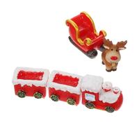 Alipis 1Set Miniature Natalizie con Renne e Carrozza Decorazioni per Villaggi Natalizi Miniatura per Regali Festivi Atmosfera Magica per Tua Casa