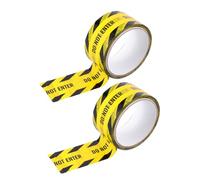 Alipis 2 Nastro Adesivo di Avvertimento Giallo Nero Segnaletica Adesiva Antiusura Do Not Enter Multiuso Barriera di Sicurezza Visibile per Ambienti Interni ed Esterni