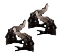 Alipis 2 Paia Fermagli per Chioma Corna da Diavolo Accessori Gothic in Plastica Nera Versatili e Facili da Fissare per Feste di Halloween e Cosplay