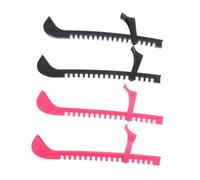 Alipis 2 Paia Protezione Lama Pattini Ghiaccio Durevole Copri Lame Resistenti Scheggiatura Nero e Rosa per Hockey e Pattinaggio Artistico