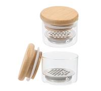 Alipis 2 Pezzi Bicchiere per Nail Art in Vetro Coperchio e Separatore in Acciaio Inossidabile, Strumento Pratico e Affidabile per Cura Unghie e Manicure Professionale