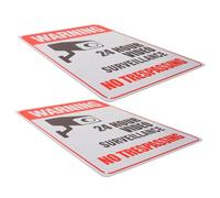 Alipis 2 pezzi Cartello di Avviso No Trespassing in Metallo Segnale di Videosorveglianza Ore per Casa e Cancello Design Semplice e Resistente per Sicurezza e Prevenzione