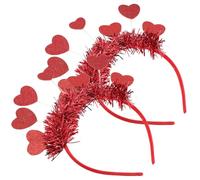 Alipis 2 Pezzi Cerchietti Capelli Cuore Paillettes Rossi per San e Feste Accessori Capelli Resistenti e Decorativi per Compleanni e Carnevale
