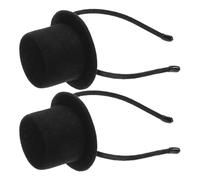 Alipis 2 Pezzi Cerchietto Accessorio Chioma Versatile Stile Bowler Nero in Poliestere Vintage per Feste e Carnevale per Adulti in Occasioni Familiari e Matrimoni