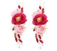 Alipis 2 pezzi Corona Capelli Sposa Vintage con Perle e Fiori di Peonia Artificiale Fascia Cerimonia Leggera e Confortevole con Strass Accessorio Nuziale Romantico Stile Cinese per Donna