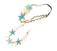 Alipis 2 pezzi Fasce Capelli Donna Eleganti con Perle Pizzo Fiore e Conchiglie Cerchietti Elastici Mare per Cerimonia Festival e Vacanze Accessori Moda Donna Comodi ed Elasticizzati