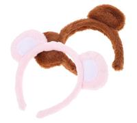 Alipis 2 Pezzi Fascia per Capelli Donna Orecchie Orso Morbida Peluche Cerchietto Adatto per Cosplay e Feste Foto Divertenti Accessorio Capelli Bambina e Adulti