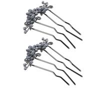 Alipis 2 pezzi Forcine Capelli Eleganti U-shaped in Metallo Fermagli con Fiore per Chignon e Acconciature Retro da Donna Accessori per Sposa e Party Supporto Confortevole e Facile da