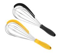 Alipis 2 Pezzi Frusta Manuale in Acciaio Inossidabile per Impasto e Uova Sbattitore Ergonomico Salvaspazio per Cucina e Pasticceria Facile da Pulire e Resistente