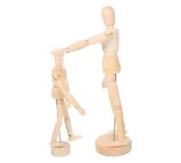 Alipis 2 Pezzi Manichini Articolati in Legno con Giunti Flessibili Figure Umane Realistiche per Studio Anatomia e Pratica Artistica Modelli Snodabili per Illustratori e Scultori