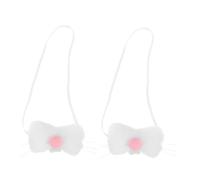 Alipis 2 Pezzi Maschera da Coniglio Fluffy per Naso Bianco per Costumi Accessori per Spettacoli Scolastici e Giochi Ruolo