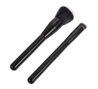 Alipis 2 pezzi Pennelli Trucco Doppio Strato con Manico in Legno Stippling Blush Brush Grande e Piccolo Fibre Morbide per Applicazione Naturale Polvere e Fard Design Piatto Ergonomico