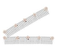 Alipis 2 pezzi Pettini Fissanti Capelli Forma U Accessori Invisibili Antiscivolo per Donna e Ragazza Fermagli Elastici per Rifinire e Bloccare i Capelli alla Parte Posteriore del Capo