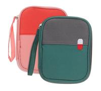 Alipis 2 Pezzi scatola di immagazzinaggio della medicina portatile kit medicinale capsule Forniture Escursionismo borsa di emergenza custodia per medicinali da viaggio Lega di alluminio