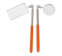 Alipis 2 pezzi Specchio Ispezione Telescopico Auto Specchi Rotondo e Quadrato Manico Estensibile e Girevole per Controllo Angoli Morti e Aree Difficili Strumento Leggero e Portatile per