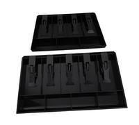 Alipis 2 pezzi Vassoio per Cassa con Divisori per Banconote e Monete Organizer da Tavolo Capiente e Robusto per Contanti e Accessori Cassetto Portasoldi Resistente per Uso Professionale