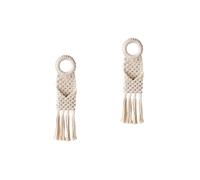 Alipis 2 Pz Pochette in Corda Di Cotone Intrecciata Marsupio Appendiabiti Da Porta Sospeso Il Ripieni Cremagliera Indumento Gancio Per Porta Titolare Grucce Bidone Mano Beige Di Legno