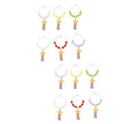Alipis 2 Set Cerchio Di Bicchiere Di Vino Arredamento Di Incantesimi Di Vino Anello Per Coppa Di Vino Etichette Di Vino Tropicale Etichette Del Vino Per La Festa Metallo 6 Pezzi * 2