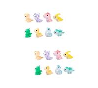 Alipis 2 Set Miniature Dinosaur Figurine da Resina Decorazioni per Micropaesaggi E Interni Colori Vivaci E Design Adatto per Bonsai 8 Pezzi*2
