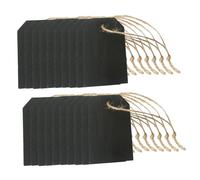 Alipis 20 Pezzi Etichette in Legno Rettangolari con Corda per Prezzi e Decorazioni Abbigliamento Lavagnette Vintage Bifacciali Multifunzione per Buffet e Segnaposto