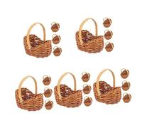 Alipis 20 Pz Mini Cestino Cesto Di Fiori in Miniatura Mini Cesto Di Salice Piccoli Cestini Di Vimini Cestino Porta Vimini Cesto Di Fragole Baby Dolls Rattan Cesto Ragazza Fiori