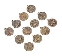 Alipis 24pezzi Ciondoli in Lega per Orecchini Fai da Te Ciondoli Pendenti Dodici Costellazioni Accessori per Creazione di Gioielli Manuali alla Moda e Creativi per Progetti