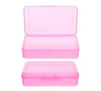 Alipis 2pezzi Astuccio Grande Capacità Rettangolare per Penne in Plastica Contenitore Rigido per Ufficio e Scuola Organizer per Matite e Cancelleria Trasparente